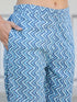 Blue Pure Cotton Floral Printed Straight Kurta Set